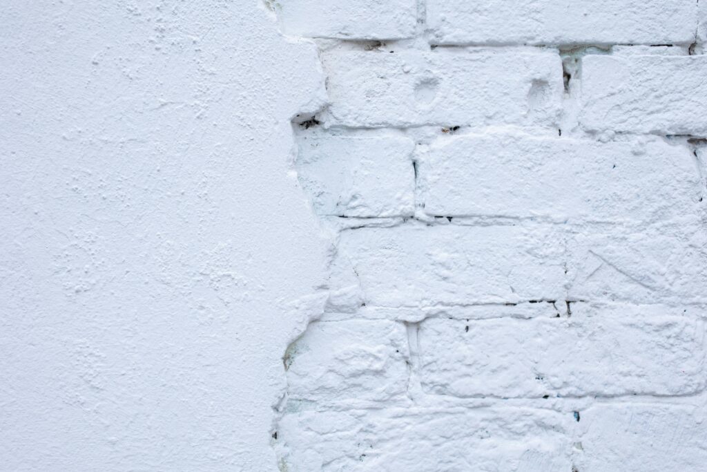 fresh white plaster drying wall
