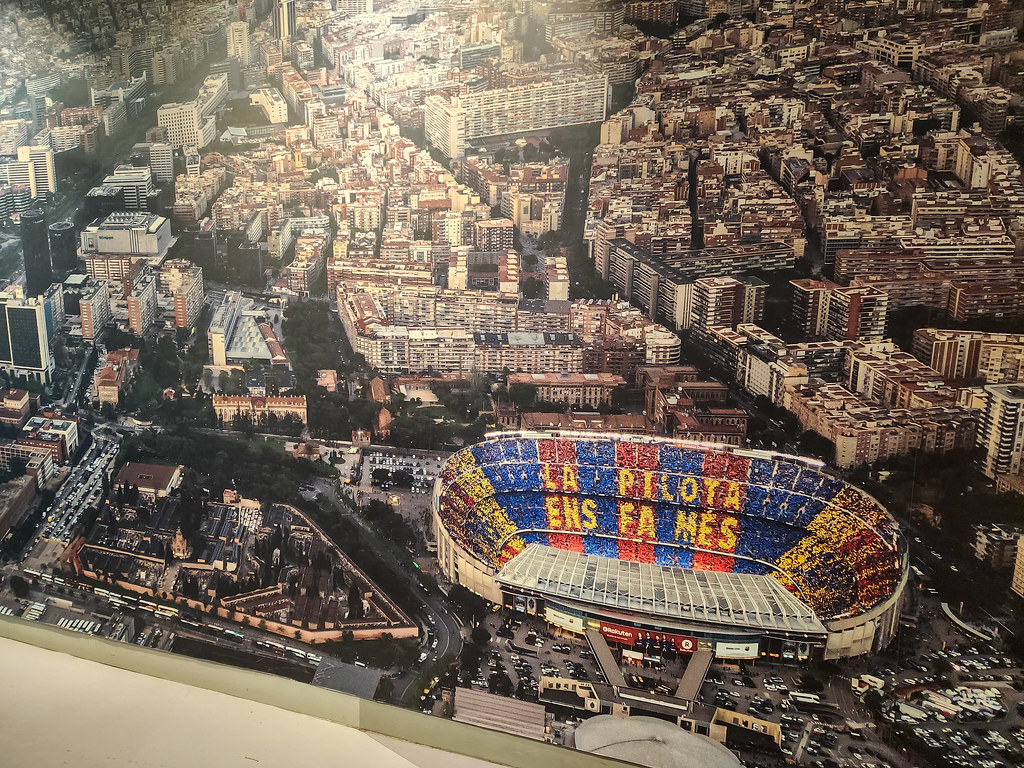 Camp Nou renovation aerial construction