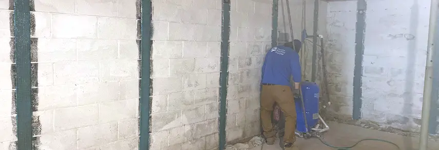 browning plaster wall being repaired