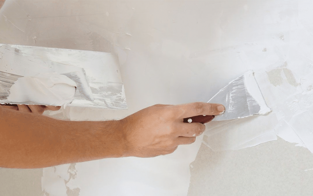 Professional plaster repair kit application