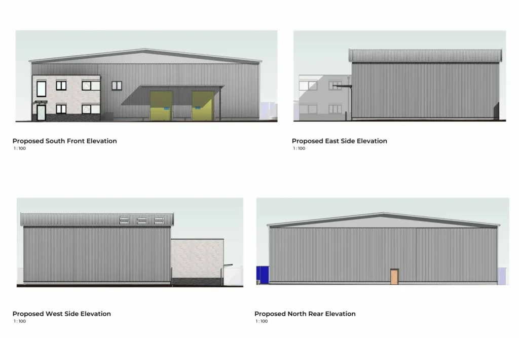 Modern commercial refurbishment project underway