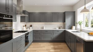 Contemporary grey kitchen with quality finishes